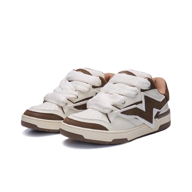 SIMPLE RIMLESS/SRME Srme Lightning-01 Anti-Slip Wear-Resistant Low-Top Skateboard Shoes Unisex Coffee-1