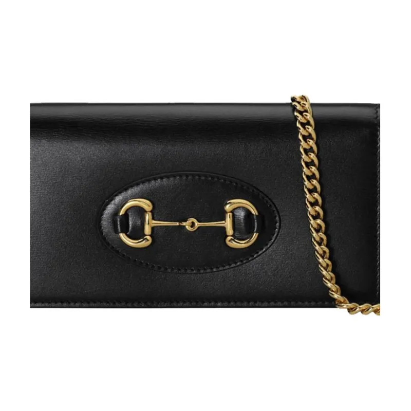 GUCCI Horsebit 1955 Leather Textile WOC Small Crossbody Bag Shoulder Bag Crossbody Bag Women's Black-5