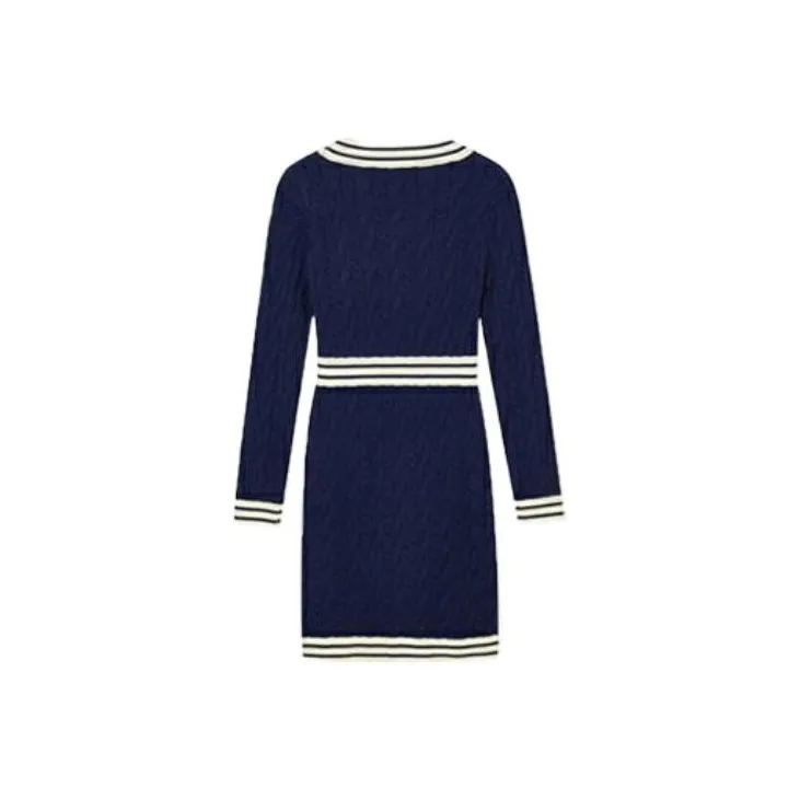 DKNY Long-Sleeved Dresses Women's Navy Blue-1