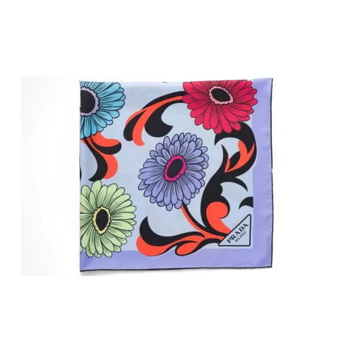 PRADA Pop retro Floral printed Silk Scarf