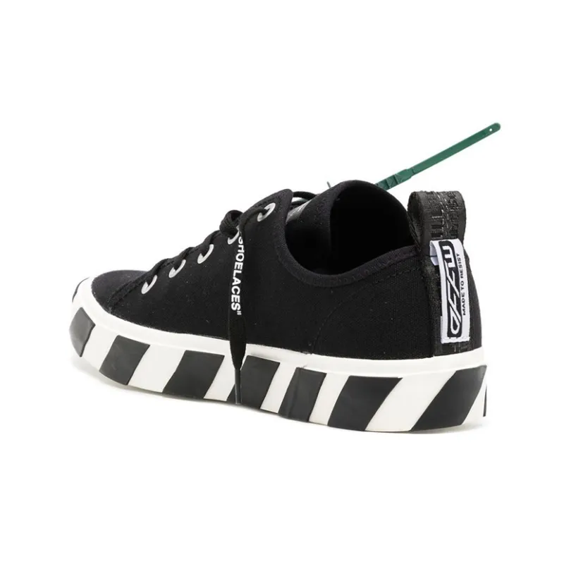 OFF WHITE Vulcanized Low Top Stylish Skateboarding Shoes Men's Black-4