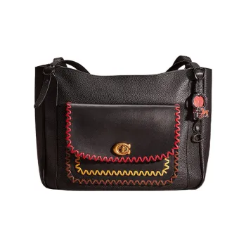 COACH Alana Pebbled Leather Tote Bag Shopping Bag Shoulder Bag Handbag Large Size Women's Black