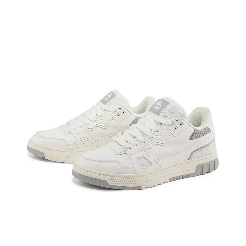 Kappa Anti Slip Wear Resistant Low Top Skateboard Shoes Unisex White Gray-3