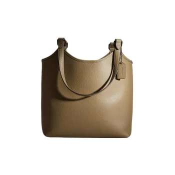 COACH Day Pebbled Leather With Canvas Accents Tote Bag Shopping Bag Handbag Shoulder Bag Women's Green