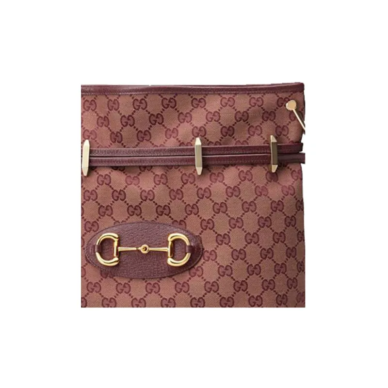 GUCCI Horsebit 1955 Canvas Canvas Bag Crossbody Bag Shoulder Bag Women's Burgundy-5