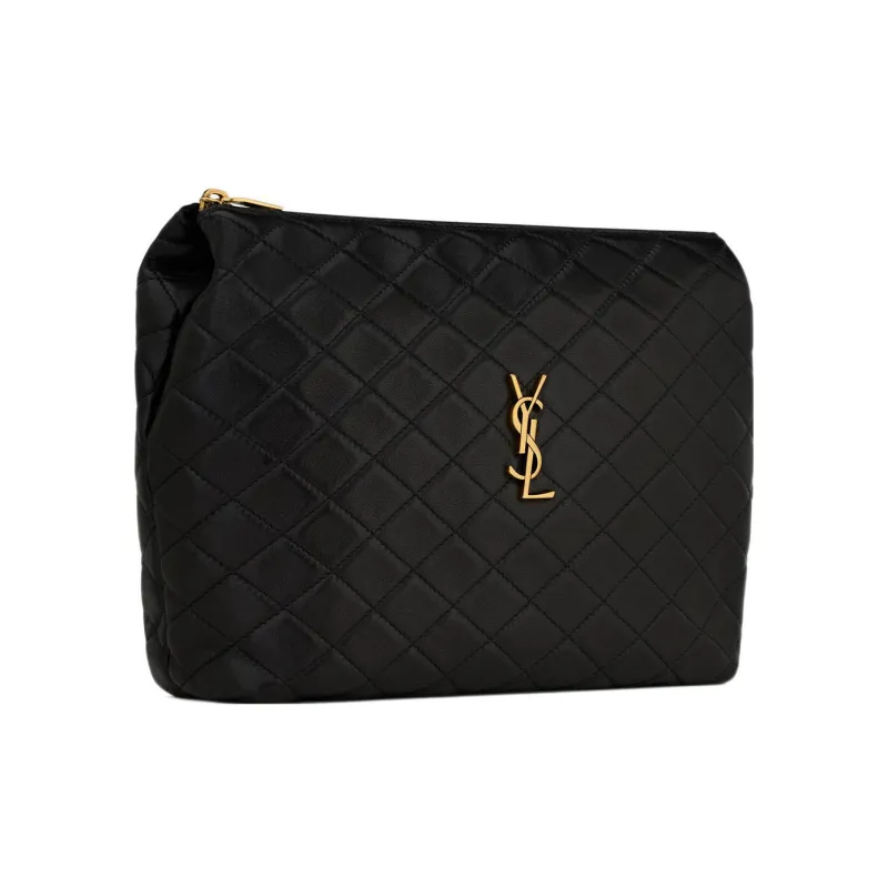 SAINT LAURENT GABY Sheepskin Makeup Bag Regular Women's Black-2