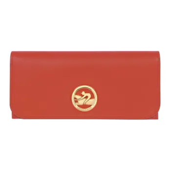 LONGCHAMP BOX-TROT Calfskin Wallet Women's Orange Red