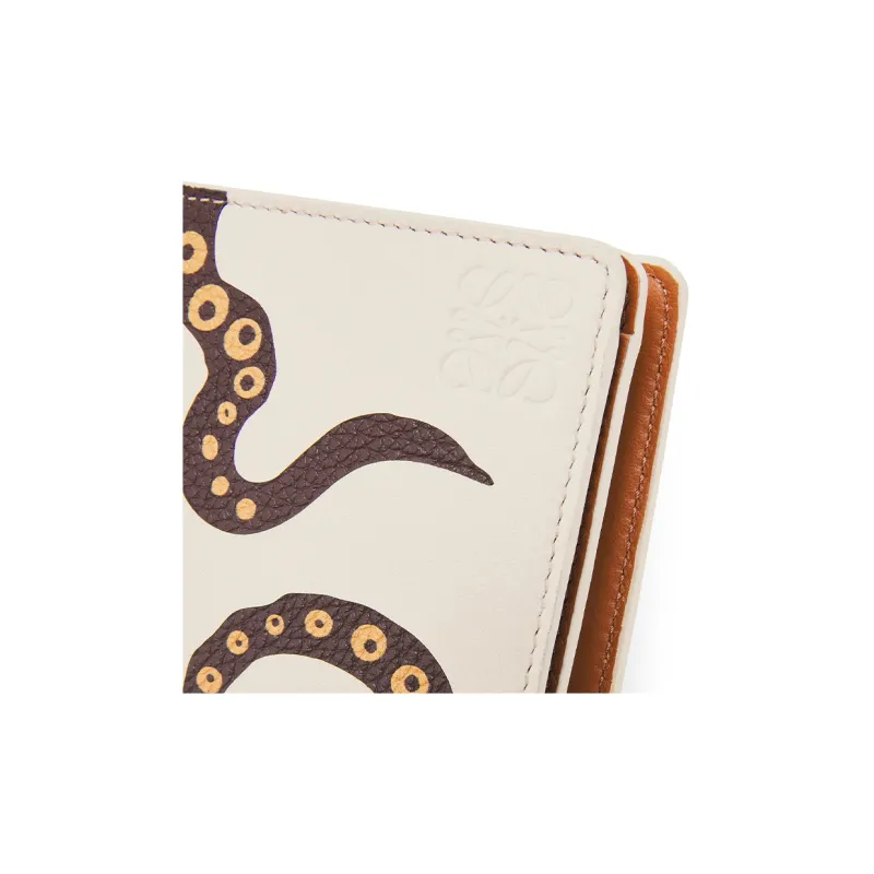 LOEWE Cow Leather Card Holder Wallet Women's White-4