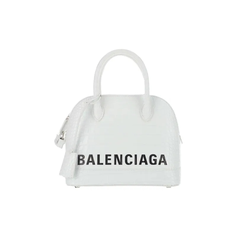 Balenciaga Ville Cow Leather Handbag Shoulder Bag Crossbody Bag Small Size Women's White-0
