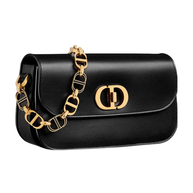 DIOR 30 Montaigne Smooth Cow Leather Shoulder Bag, Crossbody Bag Women's Black-1