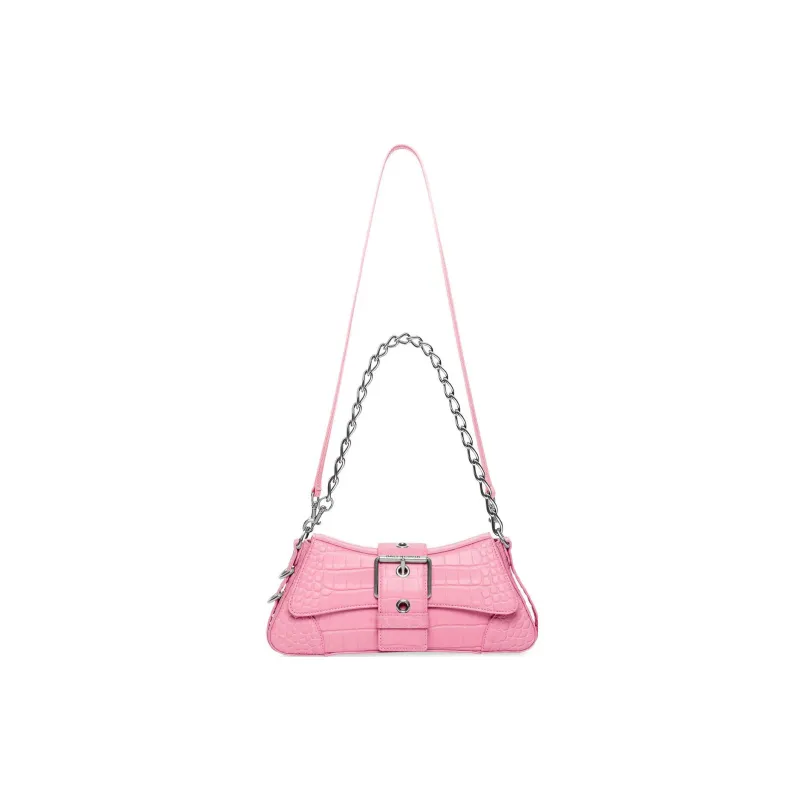 Balenciaga LINDSAY Embossed Cow Leather Handbag, Shoulder Bag Trumpets Women's Light Pink-2