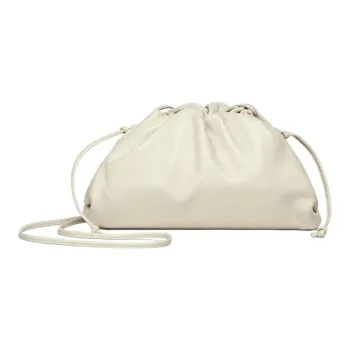 Bottega Veneta Cow Leather Clutches Shoulder Bag Crossbody Bag Mini Women's Mist White