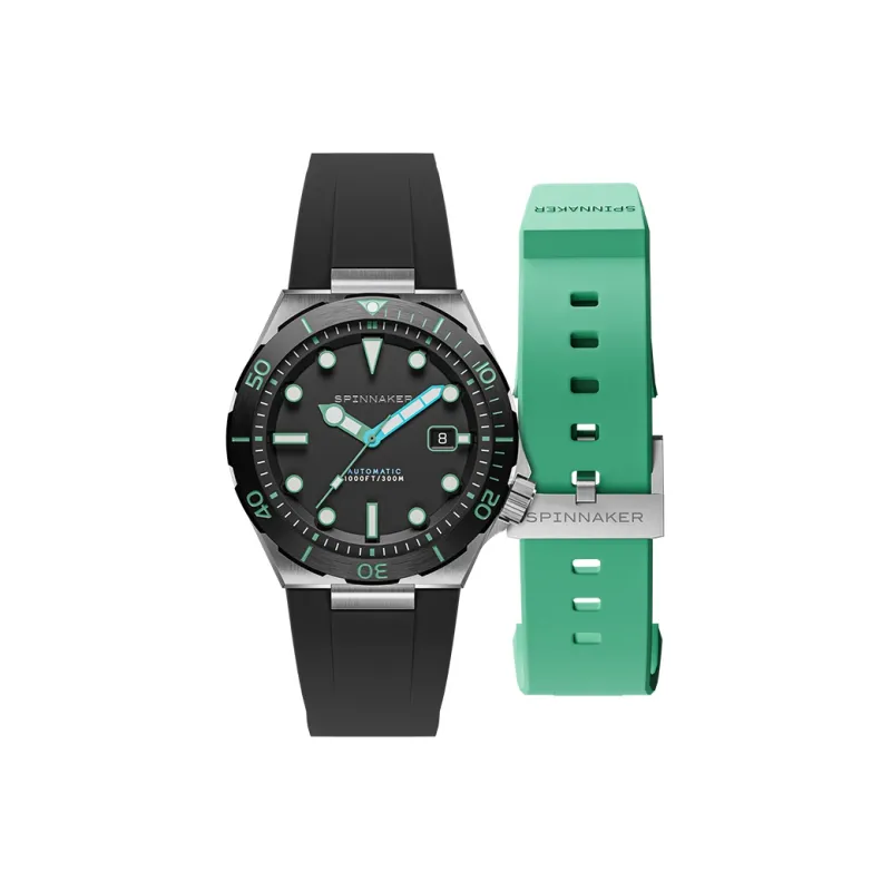 SPINNAKER BOETTGER Collection Wrist Watch Automatic Mechanical Movement Rubber Strap 42mm Gray Dial Men's Watches-1