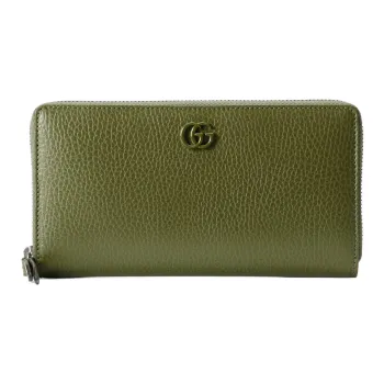 GUCCI Marmont Leather Wallet Women's Forest Green