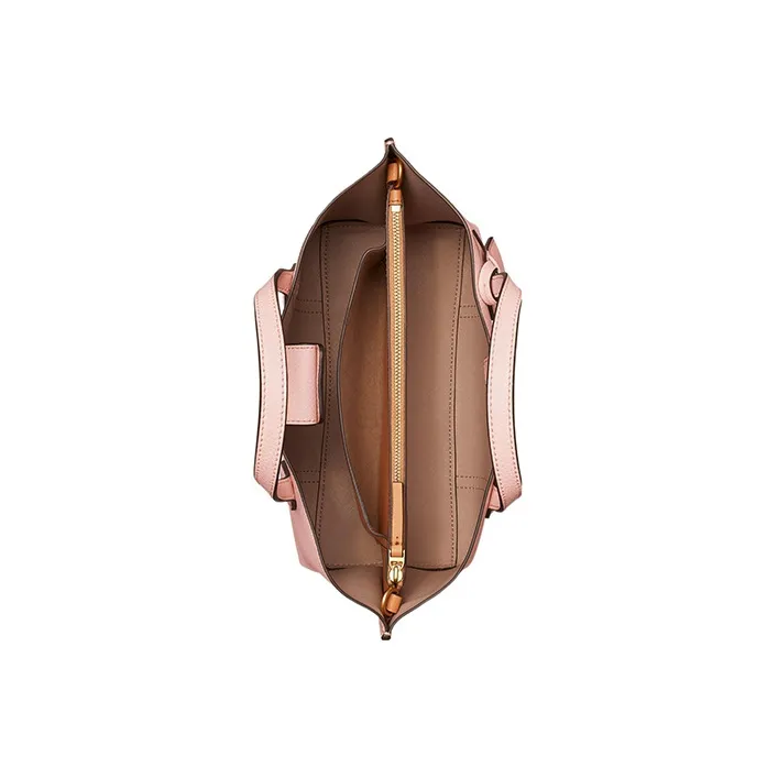 TORY BURCH Perry Pebbled Leather Tote Bag, Shopping Bag, Shoulder Bag, Handbag Trumpets Women's Pink-4