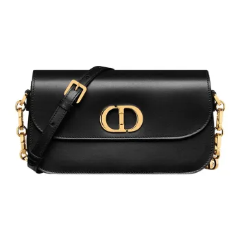 DIOR 30 Montaigne Smooth Cow Leather Shoulder Bag, Crossbody Bag Women's Black