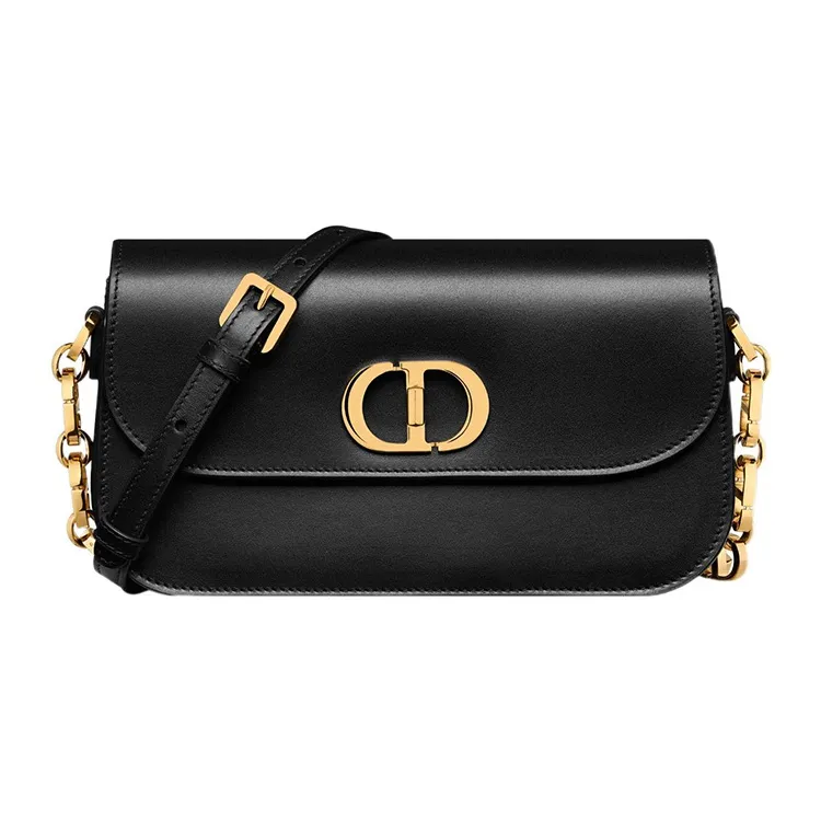 DIOR 30 Montaigne Smooth Cow Leather Shoulder Bag, Crossbody Bag Women's Black-0
