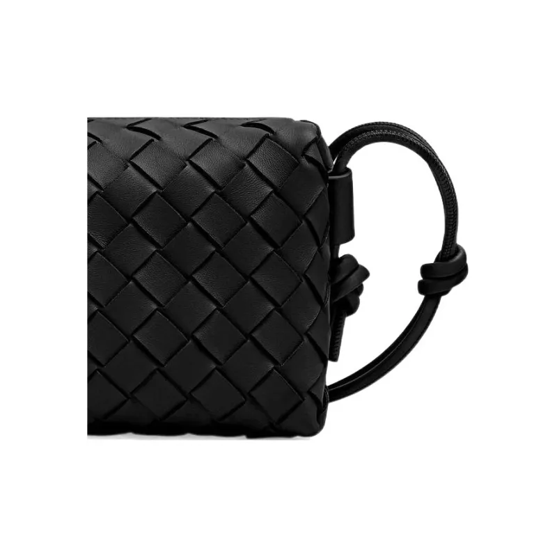 Bottega Veneta Loop Intrecciato Camera Bag Mini Black-3