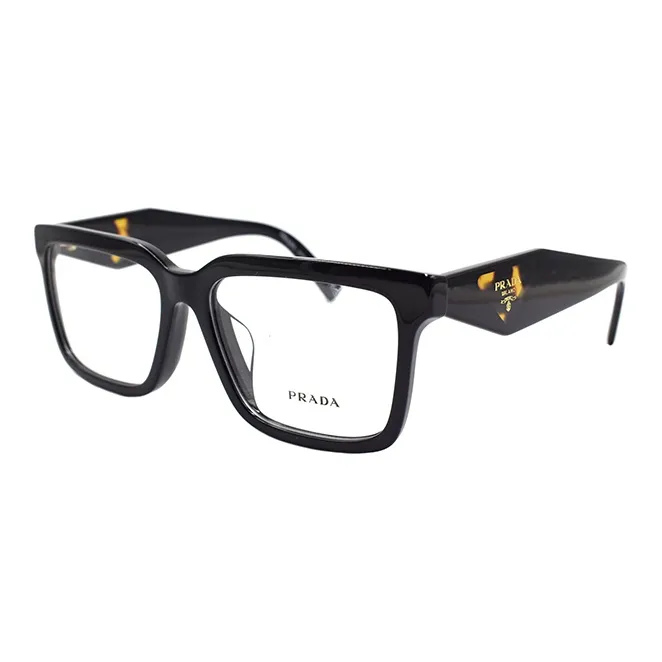 PRADA Plate Frame Rectangular Eyeglass Frames Women's Black-0