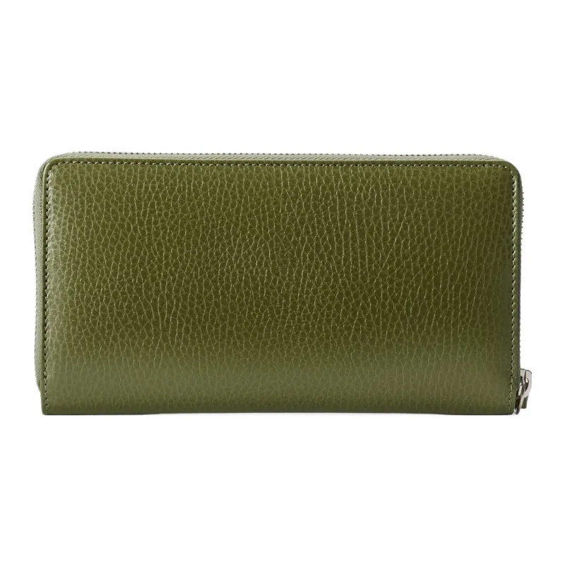 GUCCI Marmont Leather Wallet Women's Forest Green-2