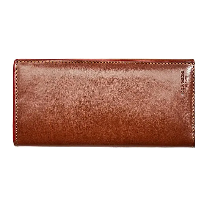 COACH Breast Buffalo Leather Card Holder Wallet Women's Brown-0