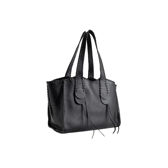 Chloe Mony Calfskin Tote Bag, Shopping Bag, Shoulder Bag, Handbag Large Size Women's Black-1