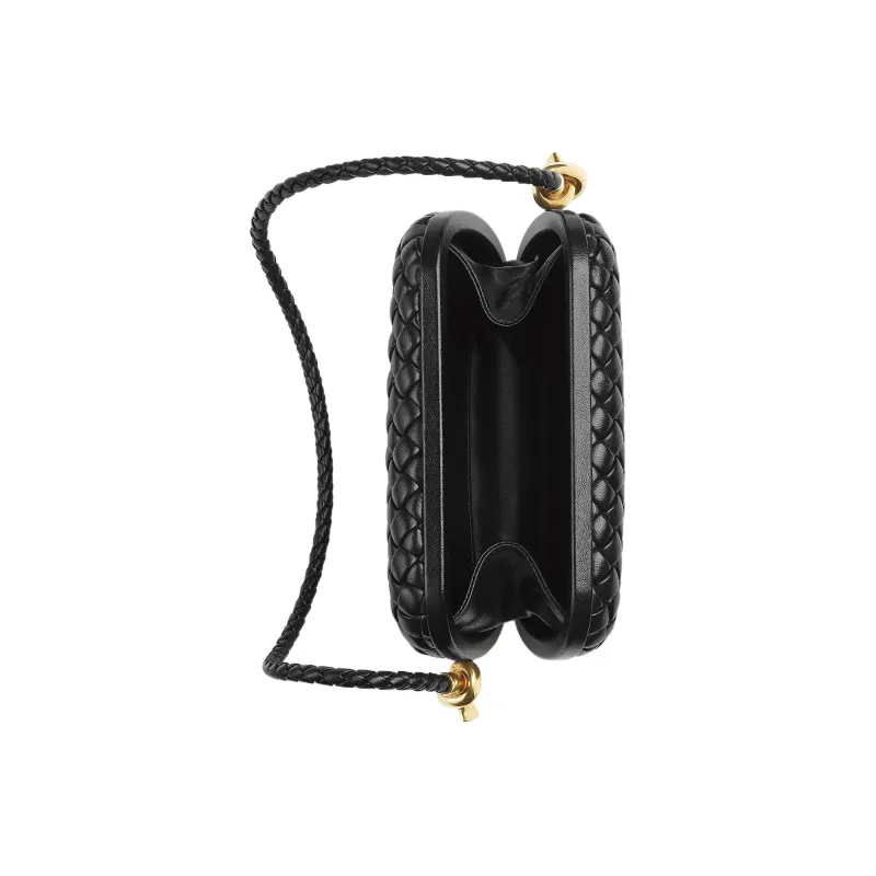 Bottega Veneta KNOT Sheepskin Evening Bag, Portable Crossbody Bag, Shoulder Bag Women's Black-2