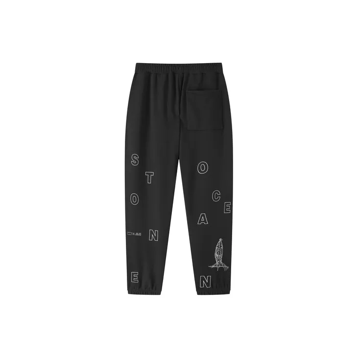 Panda Jojo X LNG X JOJO Knitted Sweatpants Unisex Black-1