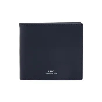 A.P.C Cow Leather Wallet Men's Navy Blue