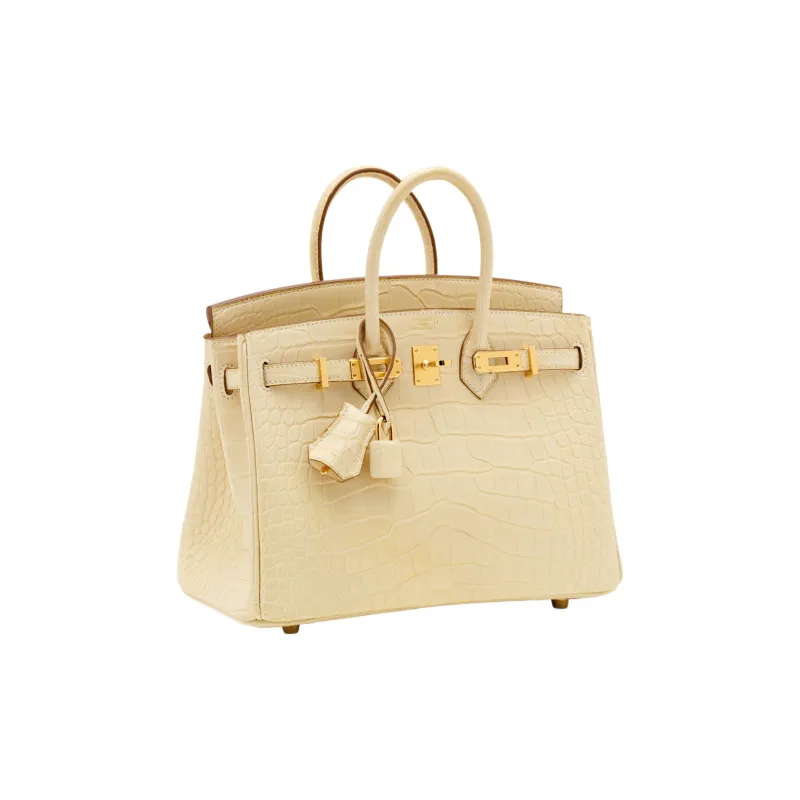 HERMES Birkin Matte Crocodile Leather Birkin Bag Handbag Regular Women's Y1 Vanille Vanilla-1