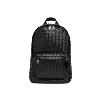 Bottega Veneta Classic Backpack Small Intrecciato Black