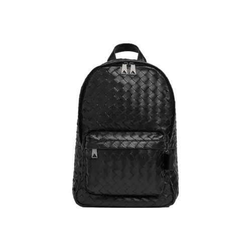 Bottega Veneta Classic Backpack Small Intrecciato Black