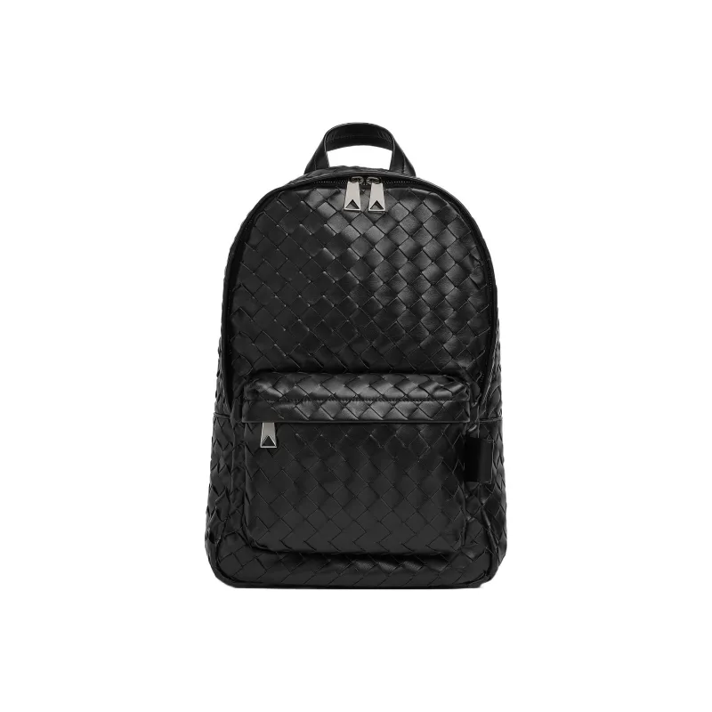 Bottega Veneta Classic Backpack Small Intrecciato Black-0