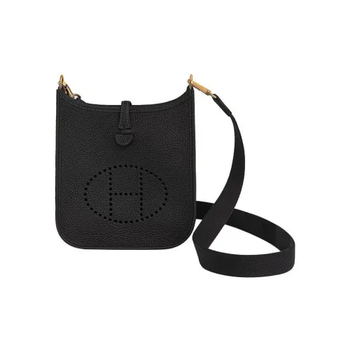 HERMES Evelyne Amazone Clemence Gold 16 Mini/TPM Noir