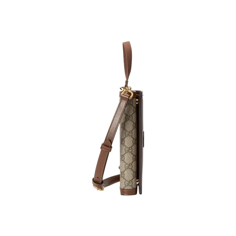 GUCCI Canvas With Leather Handbag, Shoulder Bag, Crossbody Bag, Wallet Men's Brown-1