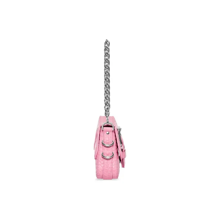 Balenciaga LINDSAY Embossed Cow Leather Handbag, Shoulder Bag Trumpets Women's Light Pink-3