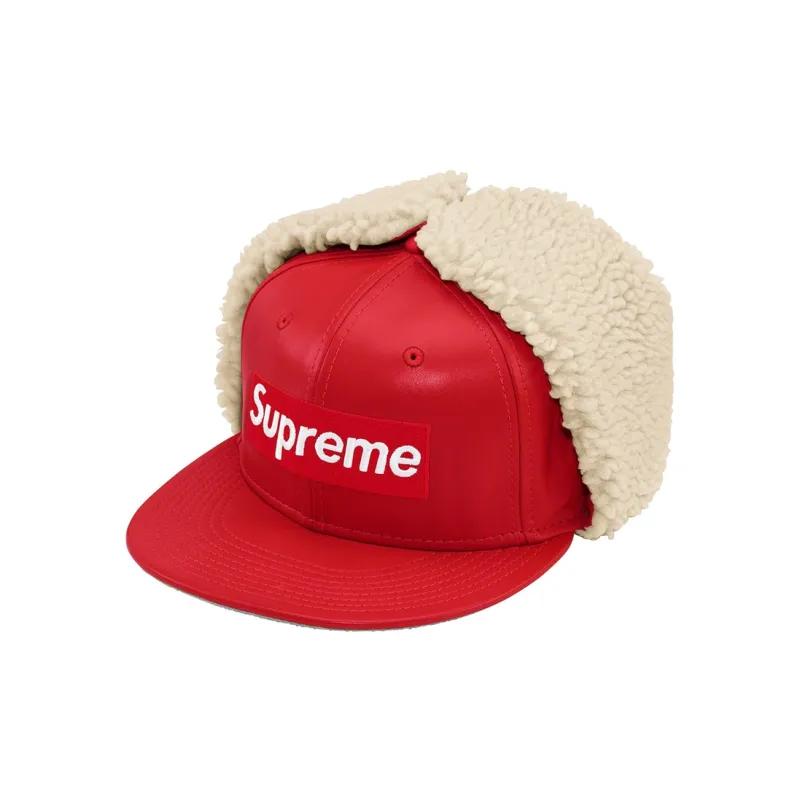 Supreme Leather Earflap Box Logo New Era-1