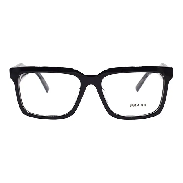 PRADA Plate Frame Rectangular Eyeglass Frames Women's Black-1