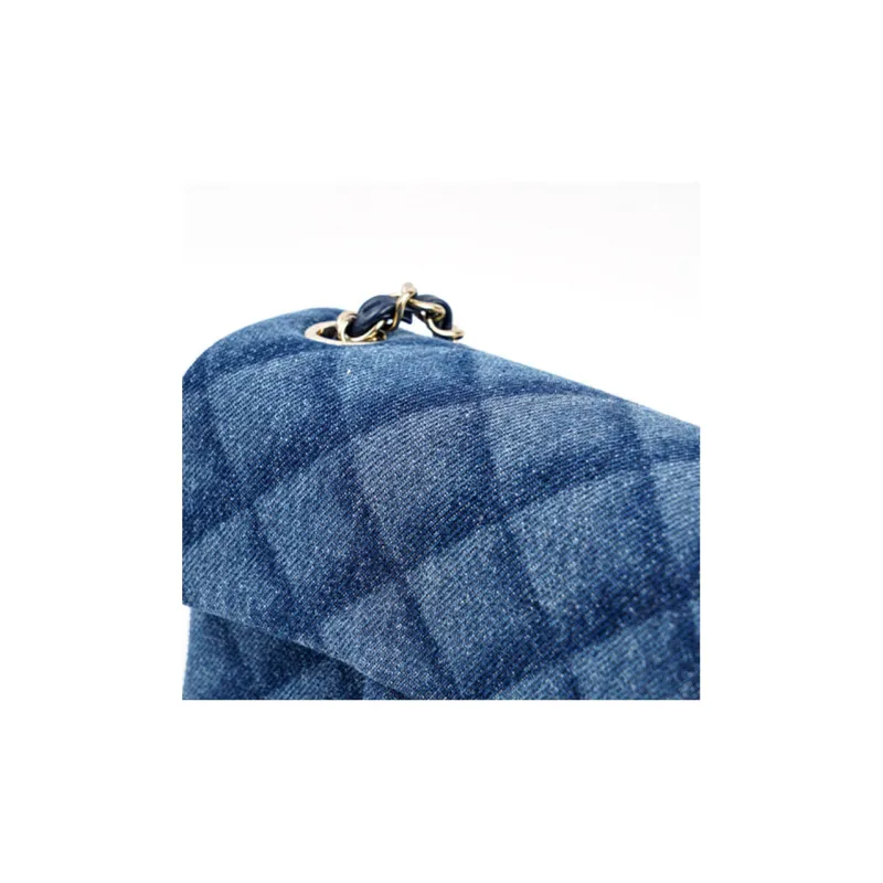 CHANEL Classic Flap CF Denim Flap Bag, Crossbody Bag, Shoulder Bag Mini Women's Blue-4