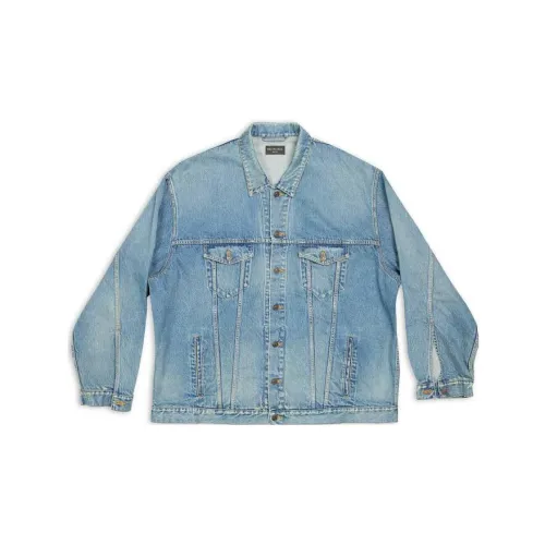 Balenciaga Denim Jackets Men Blue