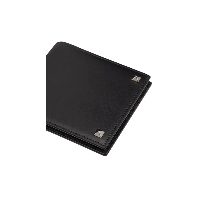 Valentino Cow Leather Wallet Men's Black-4