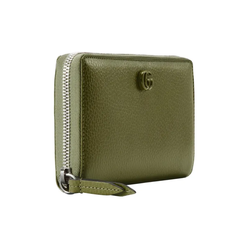 GUCCI Marmont Leather Wallet Women's Forest Green-1