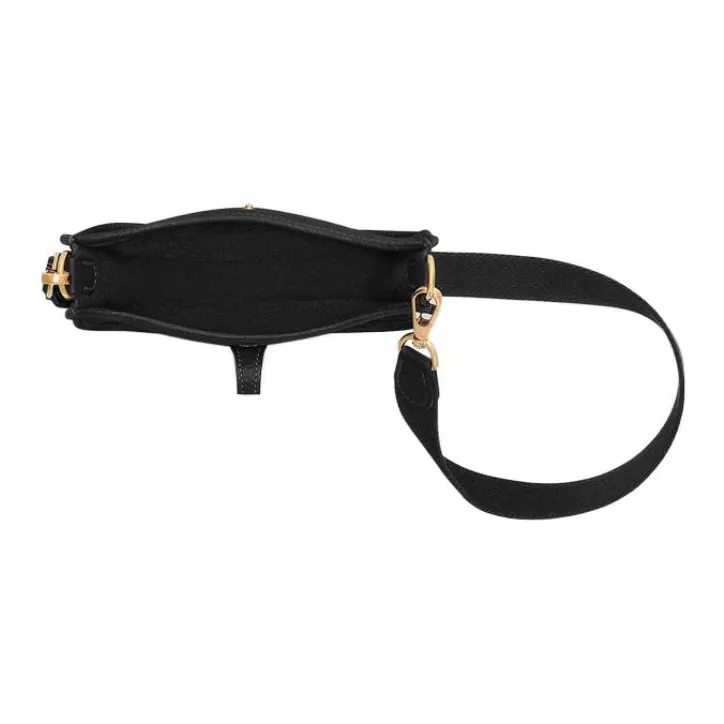HERMES Evelyne Amazone Clemence Gold 16 Mini/TPM Noir-3