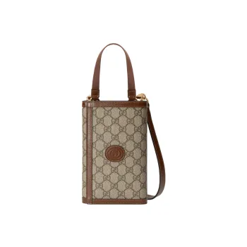 GUCCI Canvas With Leather Handbag, Shoulder Bag, Crossbody Bag, Wallet Men's Brown