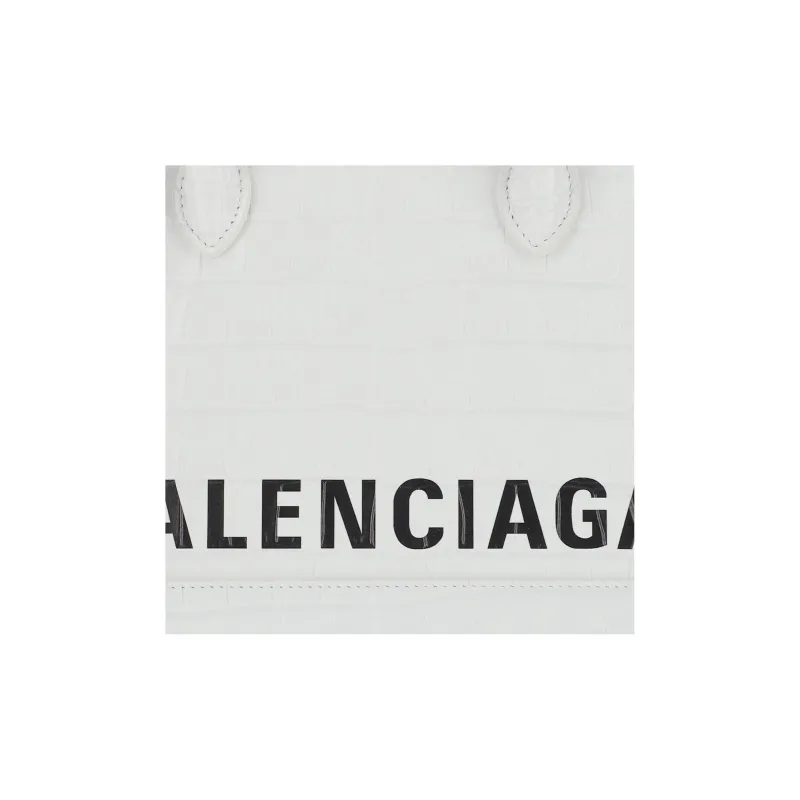 Balenciaga Ville Cow Leather Handbag Shoulder Bag Crossbody Bag Small Size Women's White-3