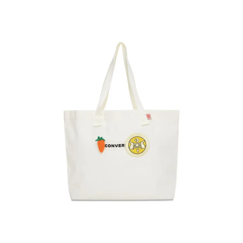 Converse Polyester Tote Bag Shopping Bag Shoulder Bag Handbag Unisex White-0