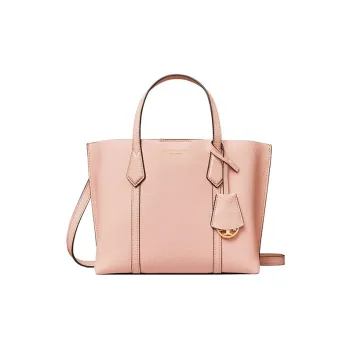 TORY BURCH Perry Pebbled Leather Tote Bag, Shopping Bag, Shoulder Bag, Handbag Trumpets Women's Pink