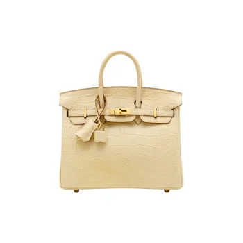 HERMES Birkin Matte Crocodile Leather Birkin Bag Handbag Regular Women's Y1 Vanille Vanilla