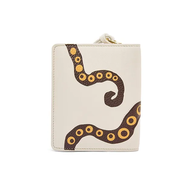 LOEWE Cow Leather Card Holder Wallet Women's White-1