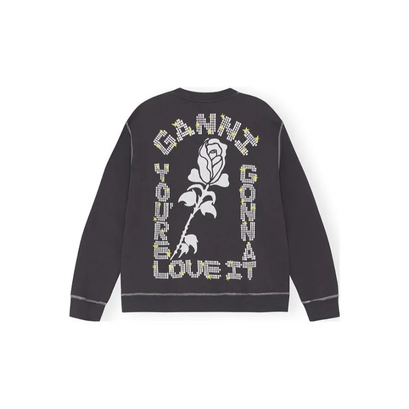 GANNI Logo print Long sleeve T shirt-1